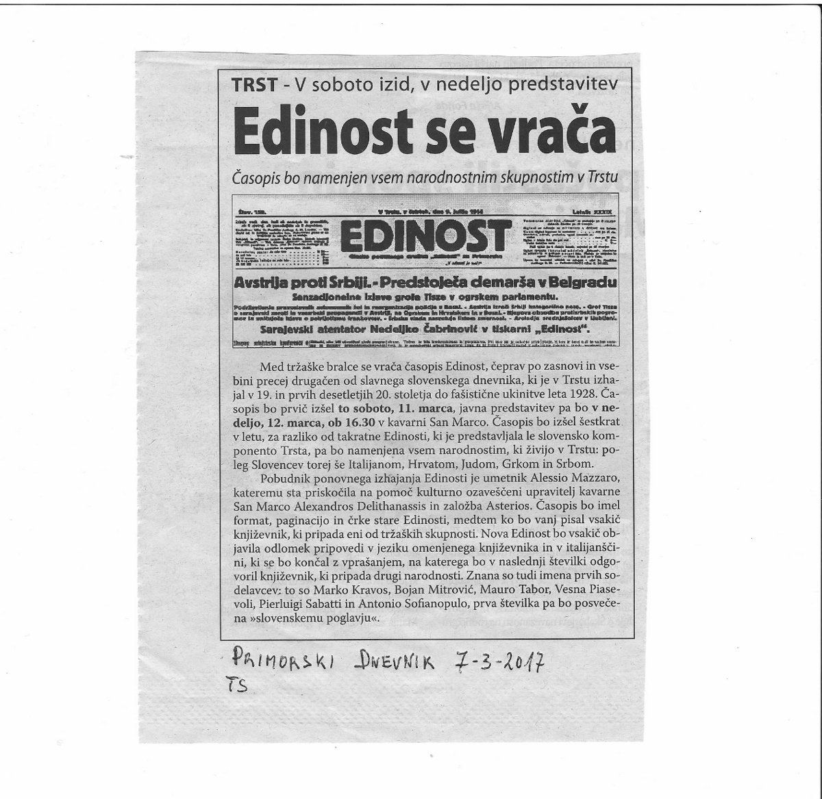 Edinost – Capitolo Serbo